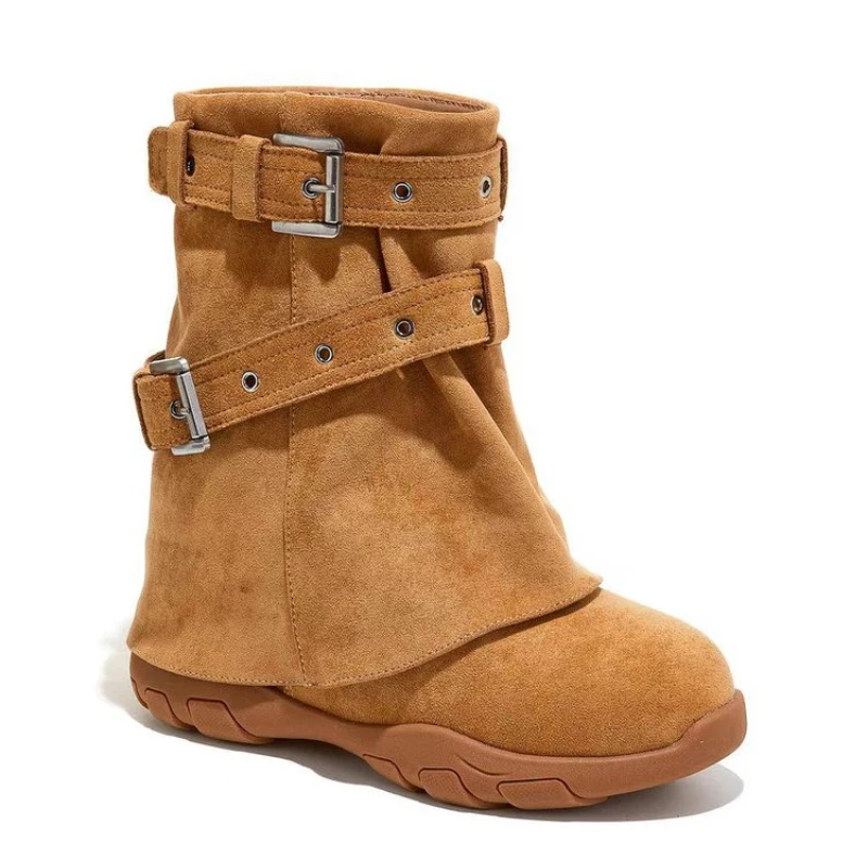 الشقق المرأة حذاء من الجلد مصمم الجلد المدبوغ أحذية رياضية 2025 جديد أحذية الشتاء المريحة غير رسمية موضة المشي حذاء رياضة Mujer الثلوج بوتاس #1