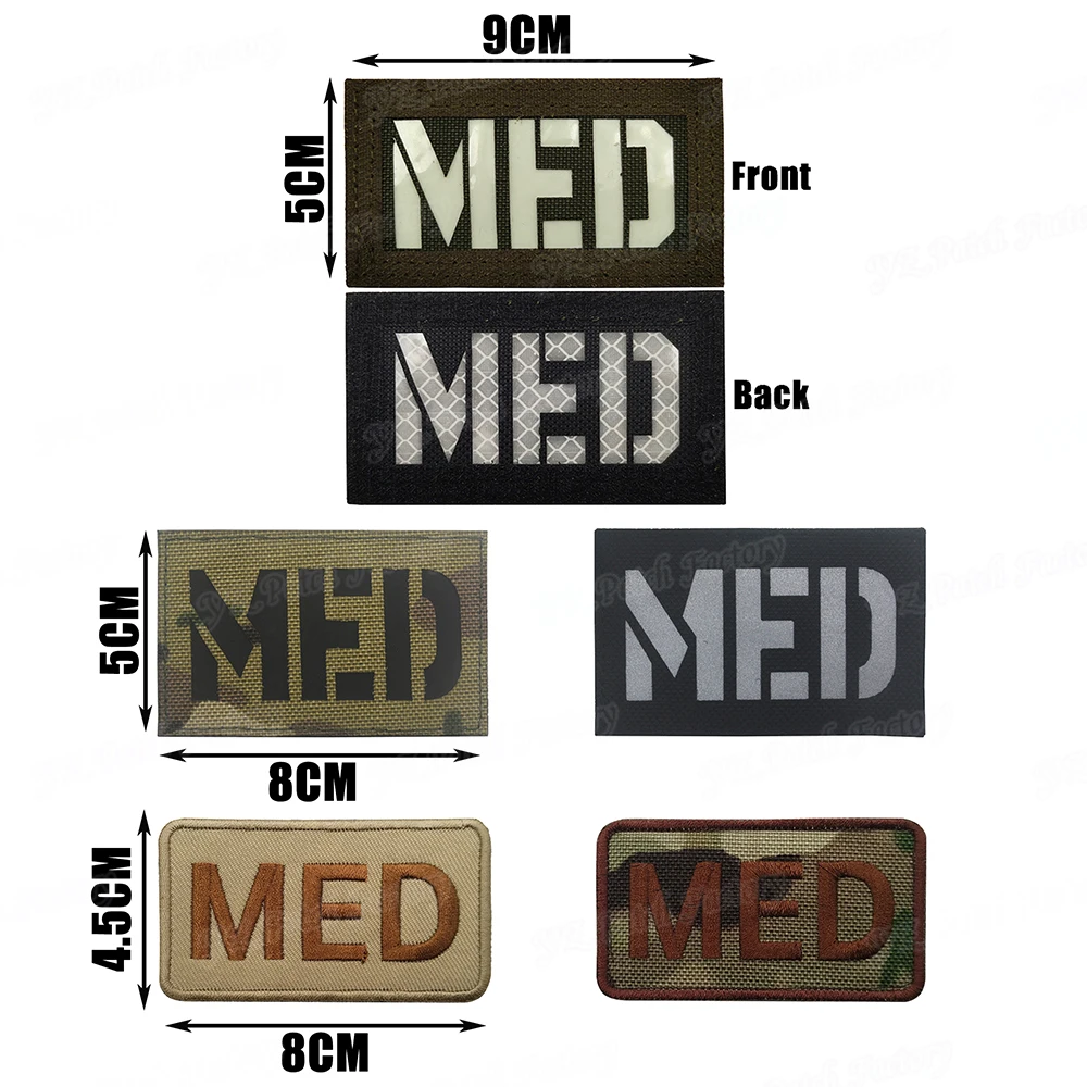 Infrared IR MED Medical MEDIC Patch Camo CP EMS EMT Tactical Hook Loop Patch Glow in the Dark Applique Badge