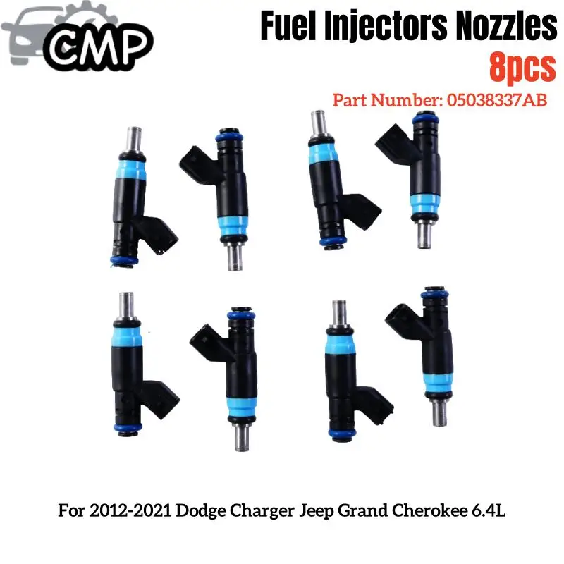 

8pcs/lot Fuel Injectors Nozzles 05038337AB Fit For 2012-2021 Dodge Charger Jeep Grand Cherokee 6.4L Car Engine Replacement Parts