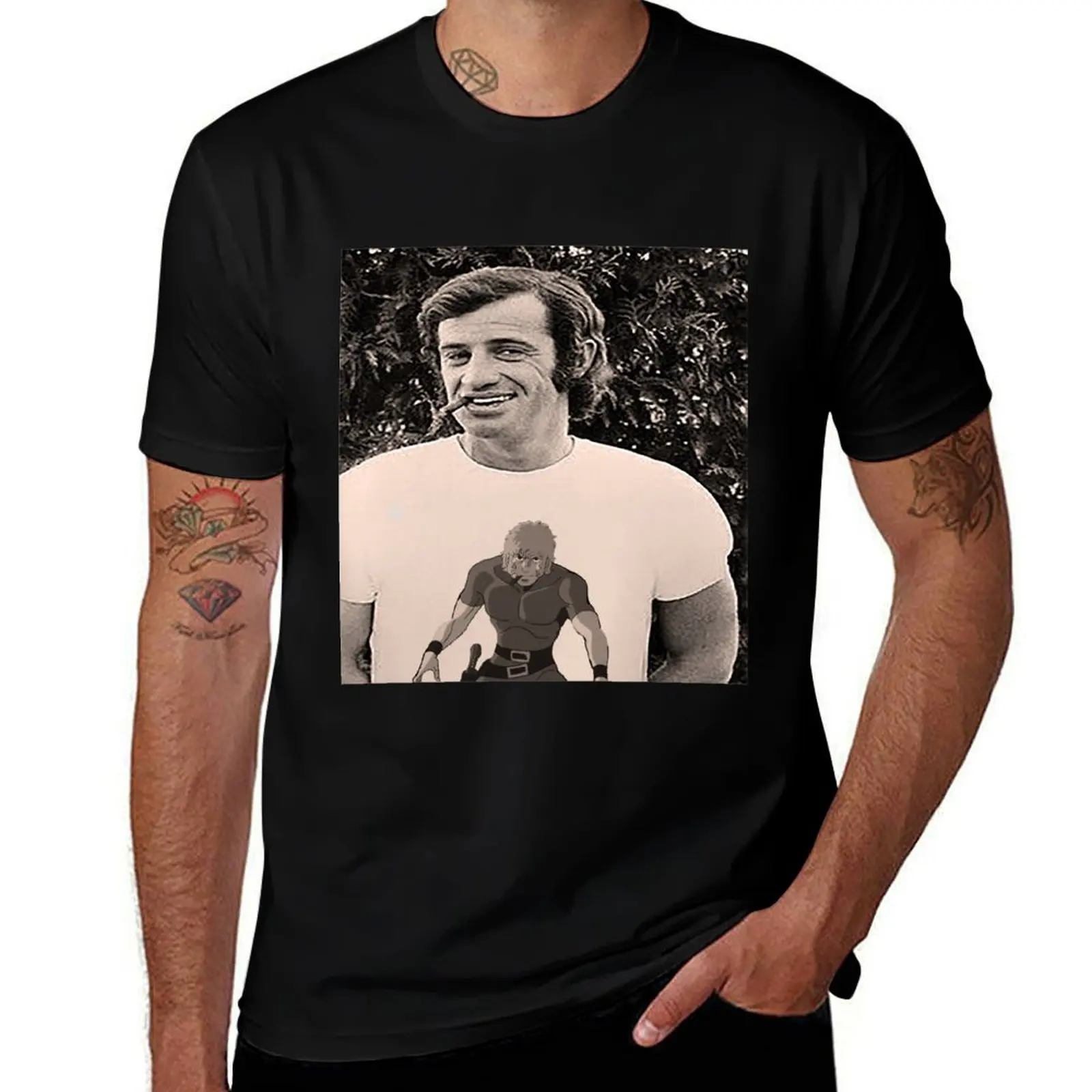 Jean-paul Belmondo T-Shirt Basic Solid Color Casual Tee Shirt T-Shirt