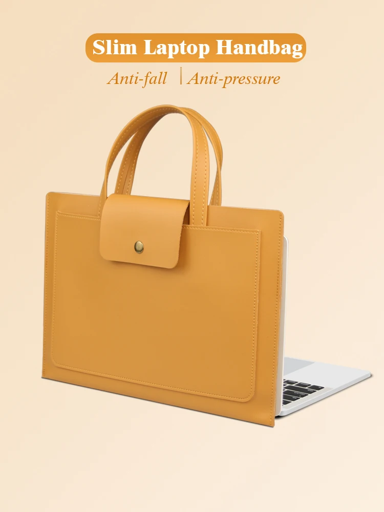 Laptop Bag Handbag Sleeve PU Leather Case for Macbook Xiaomi Huawei Lenovo Microsfoft 13 14 15 16 Notebook Tablet Briefcase