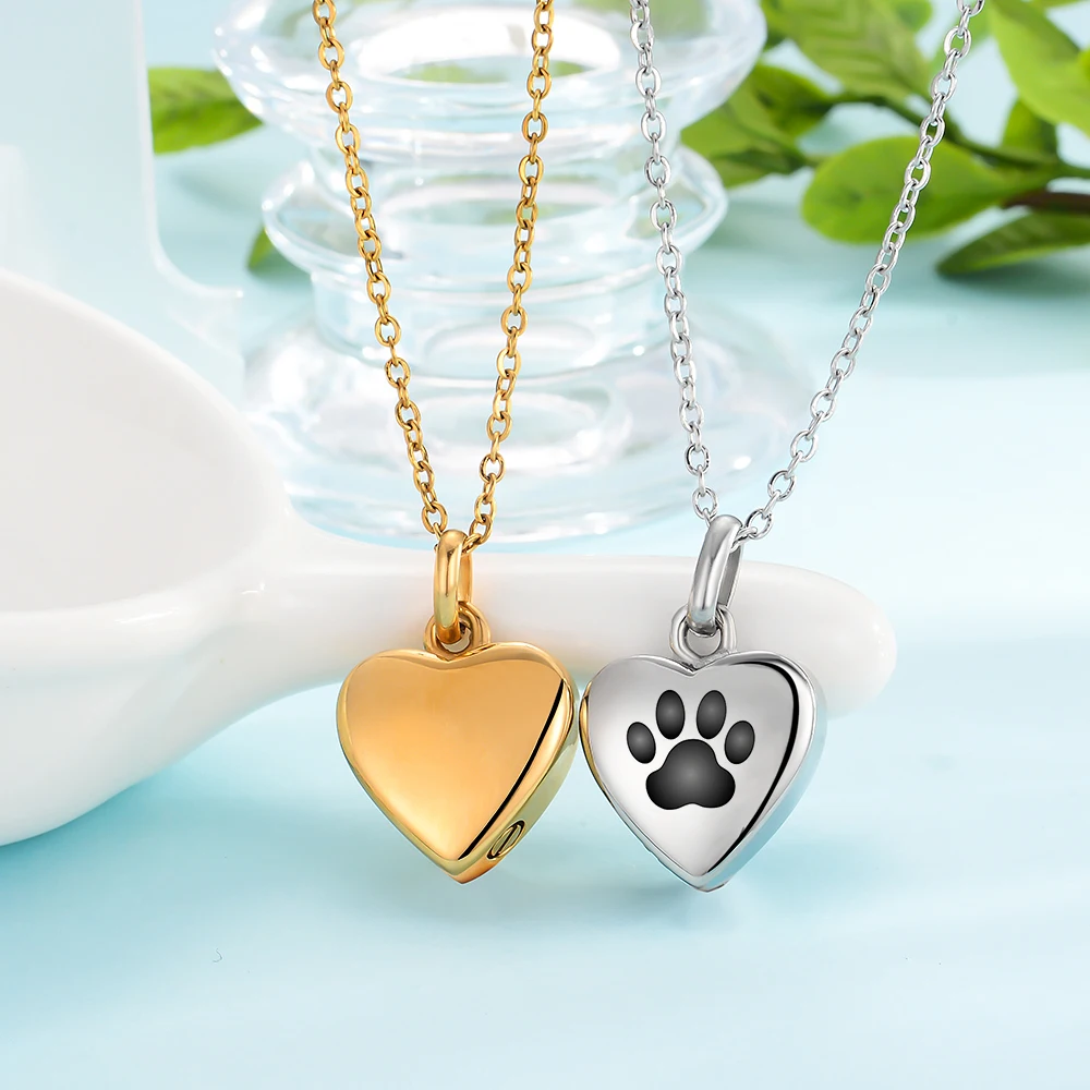 Pet Cremation Jewelry Memorial Urn Necklace for Ashes Love Heart Pendant Stainless Steel Ashes Holder Custom Engravab Keepsake