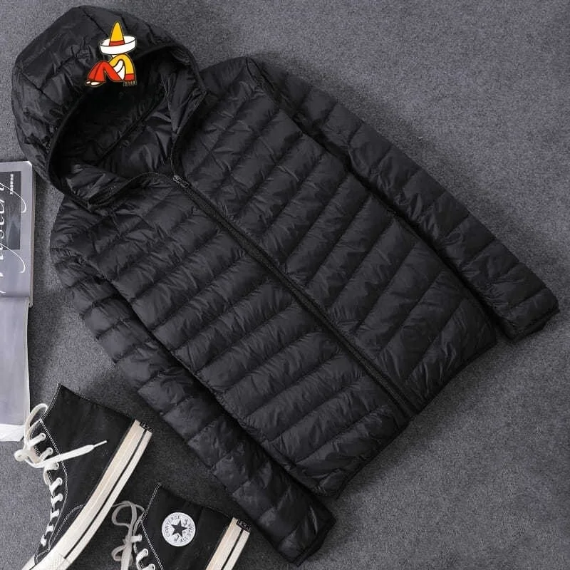 

Lightweight Men's down Cotton Jaet 2023 Casual Stripe Hooded Warm Small Cotton Coat Fitted Mexican/Rice St Man