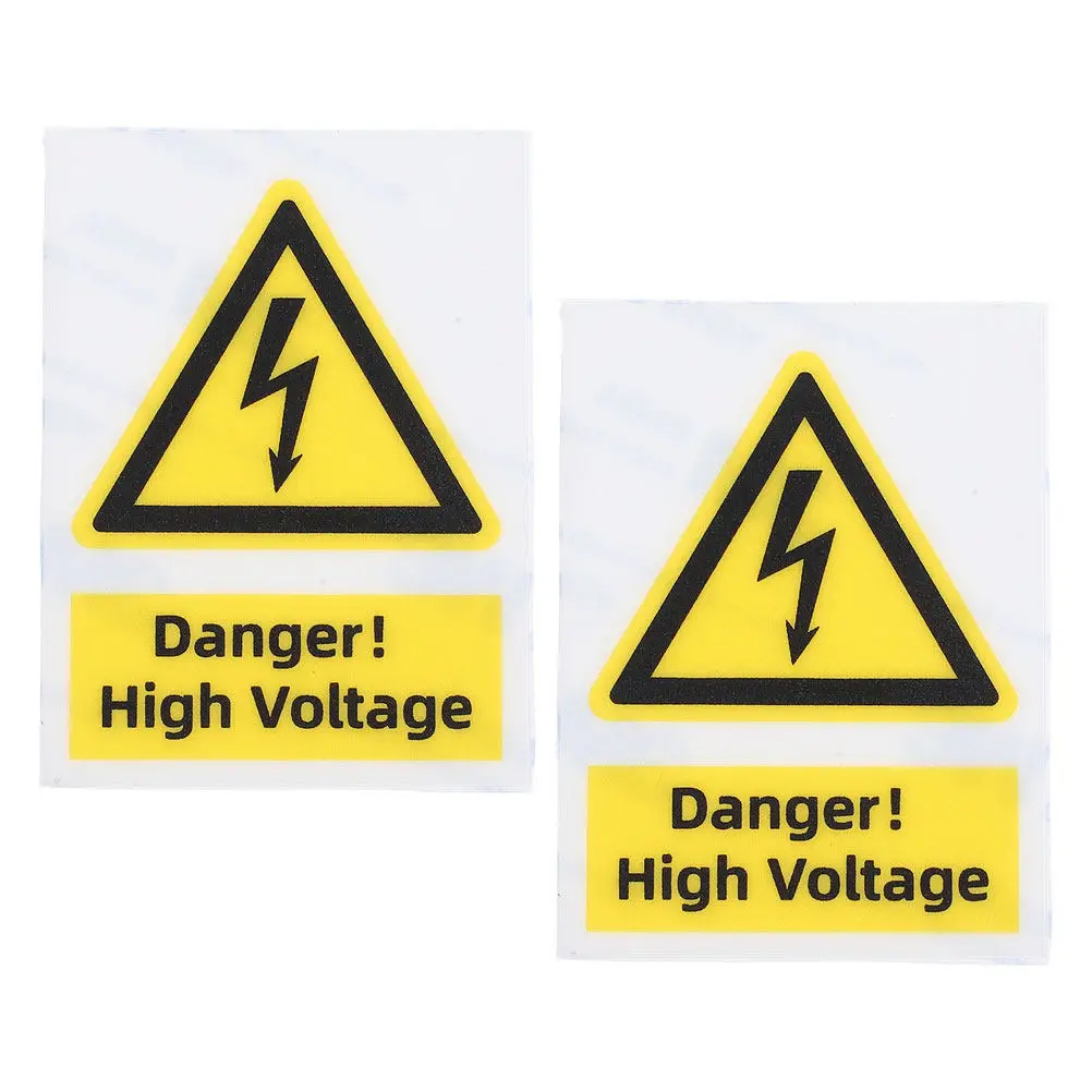 

2Pcs Vinyl High Voltage Warning Sticker Electrical Safety Warning Sign Hazardous Voltage Label Do Not Touch Sticker for Panels