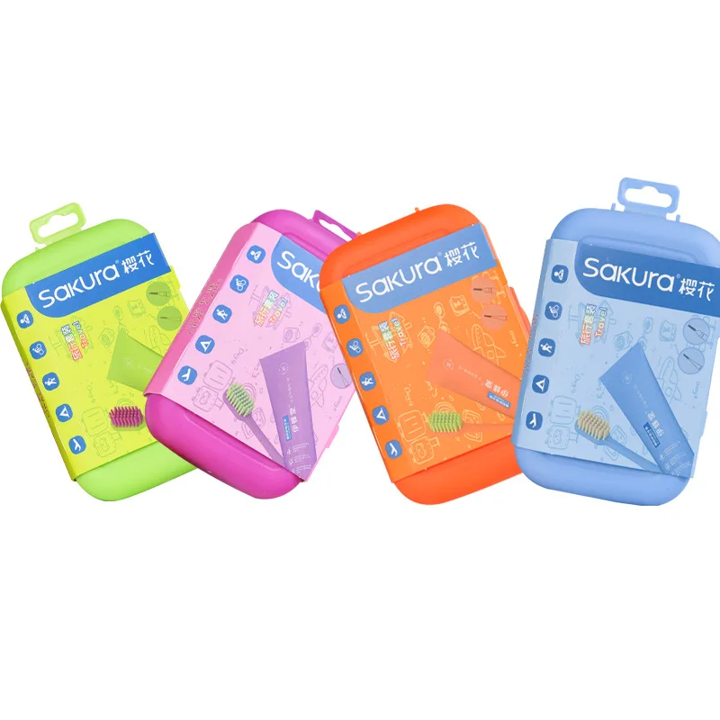 10 Sets Convenient Travel Fold Toothbrush Suit For Adult Small Head Toothbrush Cleaning Family Brush Set