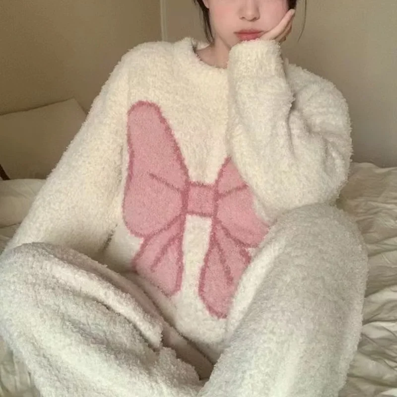 Sanrio pajamas winter warm two-piece set Yugui dog loungewear Sanrio loungewear cute cartoon Yugui dog warm pajamas