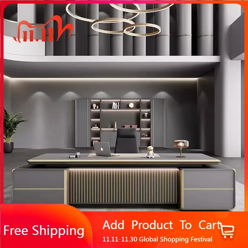 

Designer Modern Office Desk Executive Wood Reception Work Storage Office Desk Organizer Conference Study Escritorio Furniture