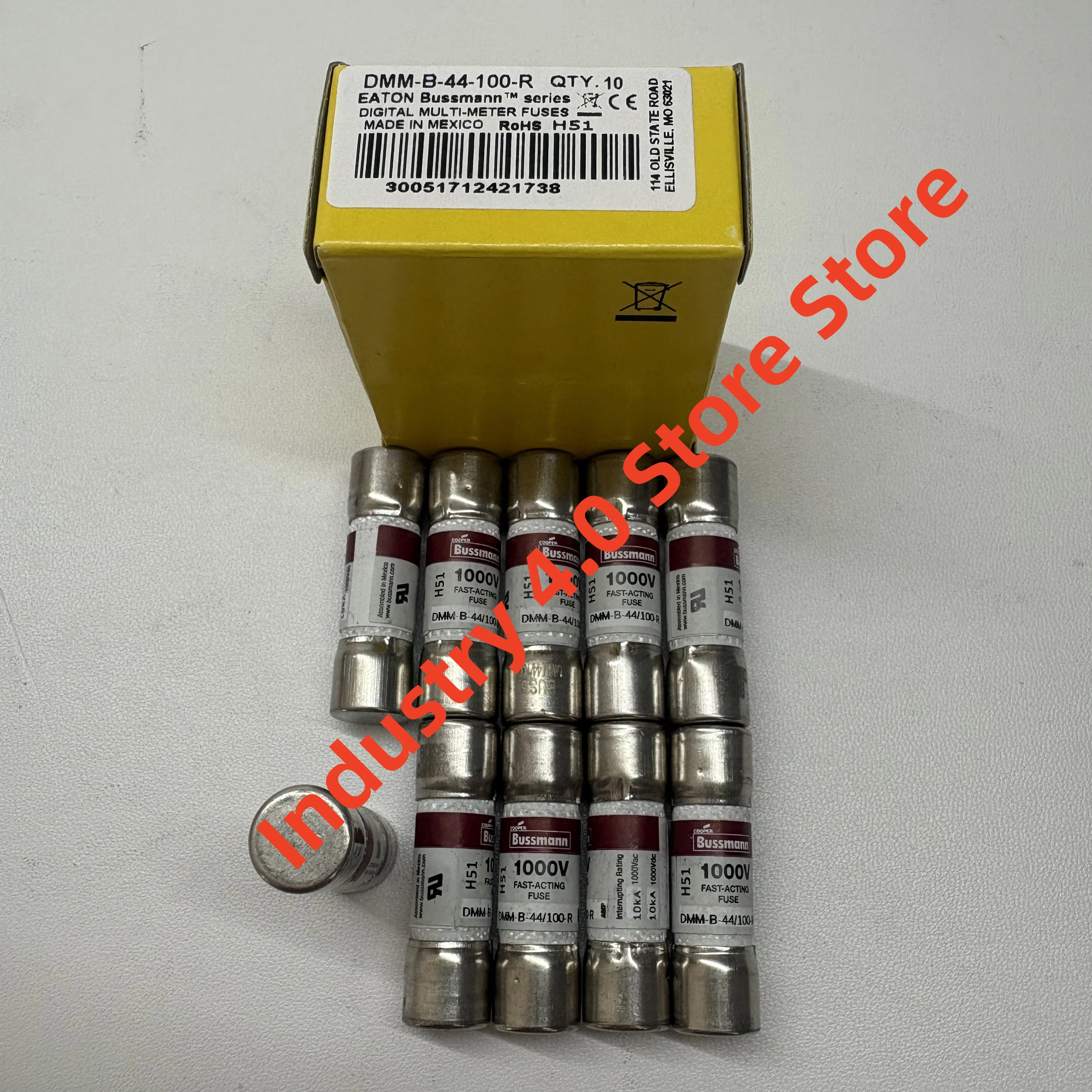 10개 DMM-B-44-100-R 브랜드 440mA 1000V 고속 작동 퓨즈 새 제품