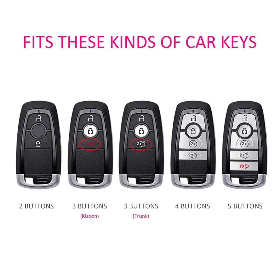 For Ford Escape Explorer Ecosport Kuga Edge F150 Lincoln Aviator Corsair Nautilus Metal Leather Car Key Fob Case Cover Keychain