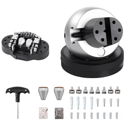 SucceBuy 10Kg Full Set 5in Engraving Vise Standard Block Ball Inlaid Diamonds Jewelry Adjustable Setting Tool 34Pcs Attachments