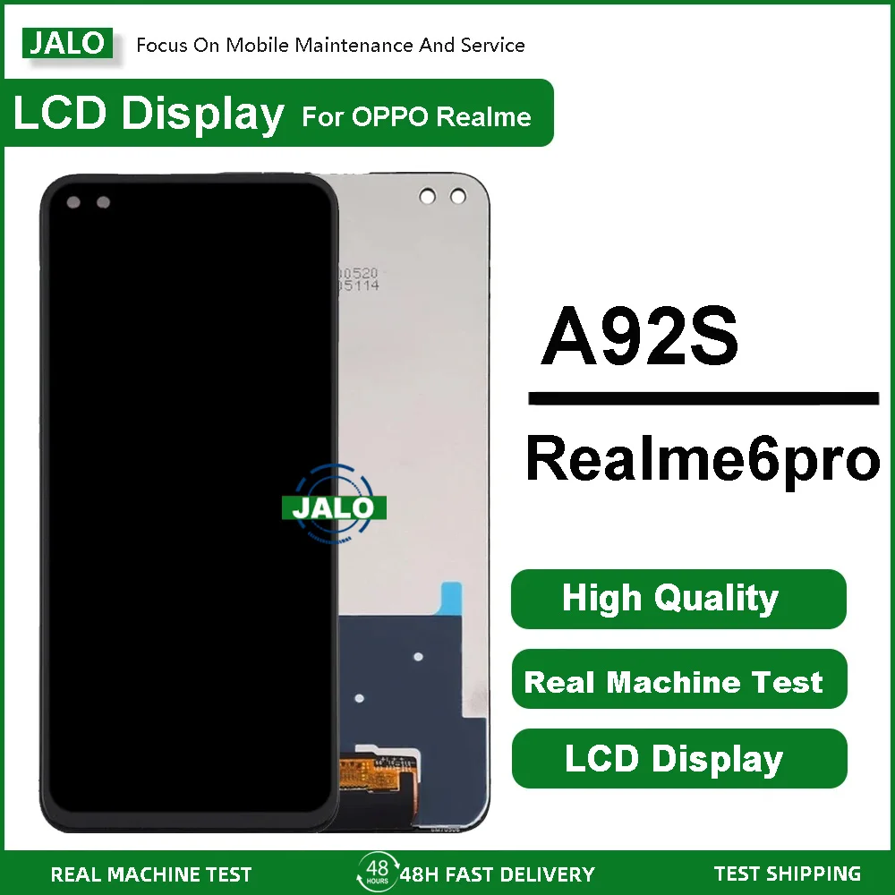 JALO Mobile Phone LCD Screen for OPPO A92S Realme 6PRO with Frame Integrated LCD Display Touch Screen LCD Panel Replacement