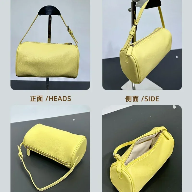 2024 Trend Fashion Design Elegant Leather Pen Holder Bag Suede Leather Underarm Cowhide Small Square Bag Soft Handbag for Women