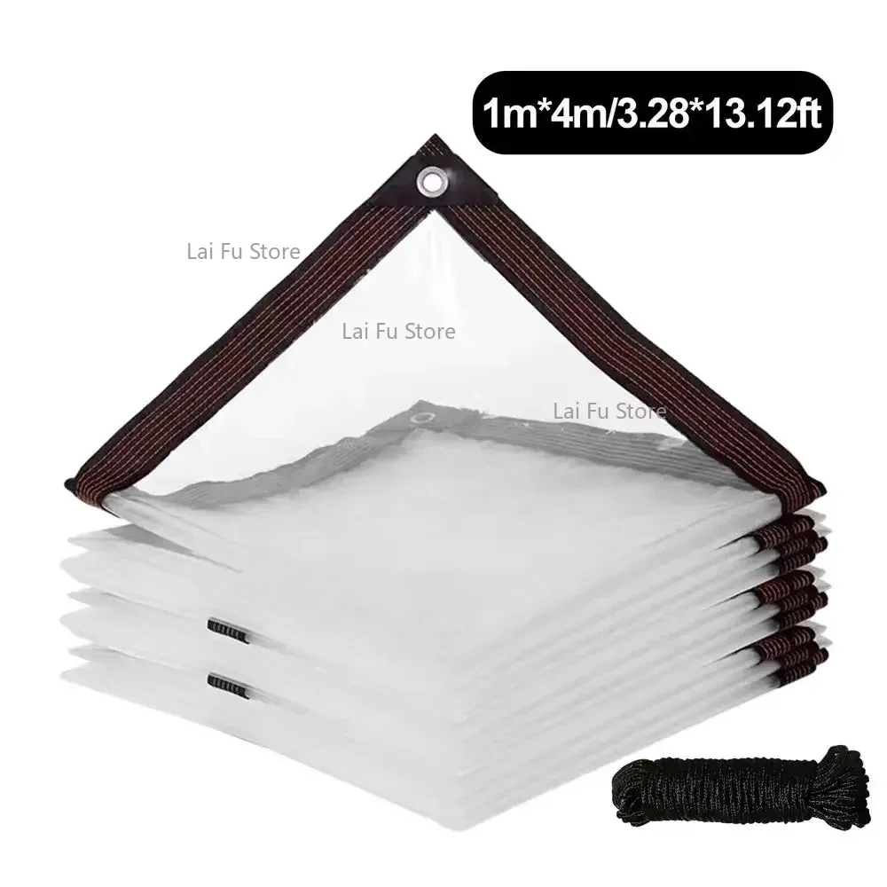 Heavy Duty Tarp Waterproof PVC Tarpaulin with Metal Eyelets Greenhouse Covering Supplies for Outdoor Decks Barns Porches Cover