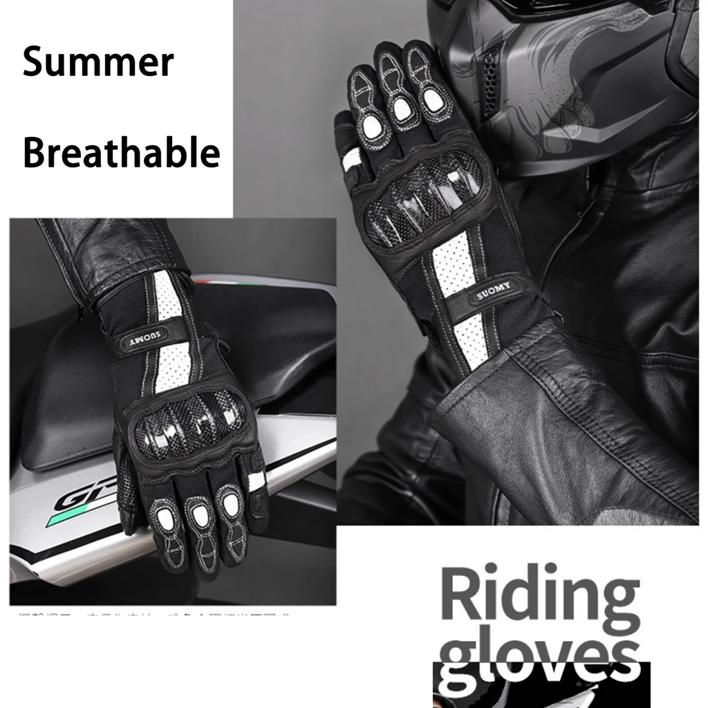 

Women's Pink Goatskin Motorcycle Gloves, Long Full Finger for Scooter Electric Bike Cycling Racing Climbing Offorad Black Luvas