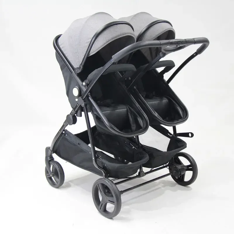 Twin Stroller Double Pushchair Baby Stroller with Reversible Seat Convertible to Carrycot