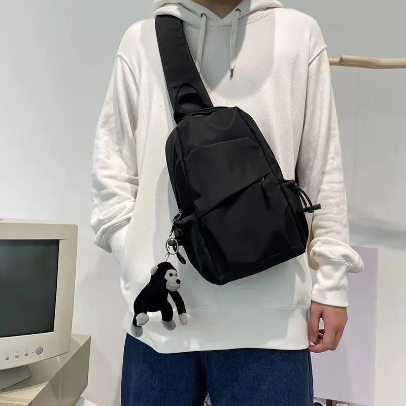 

Men Crossbody Chest Bag Women Korean Solid Simple One-shoulder Bag Fashionable All-matching Small Backpack Casual