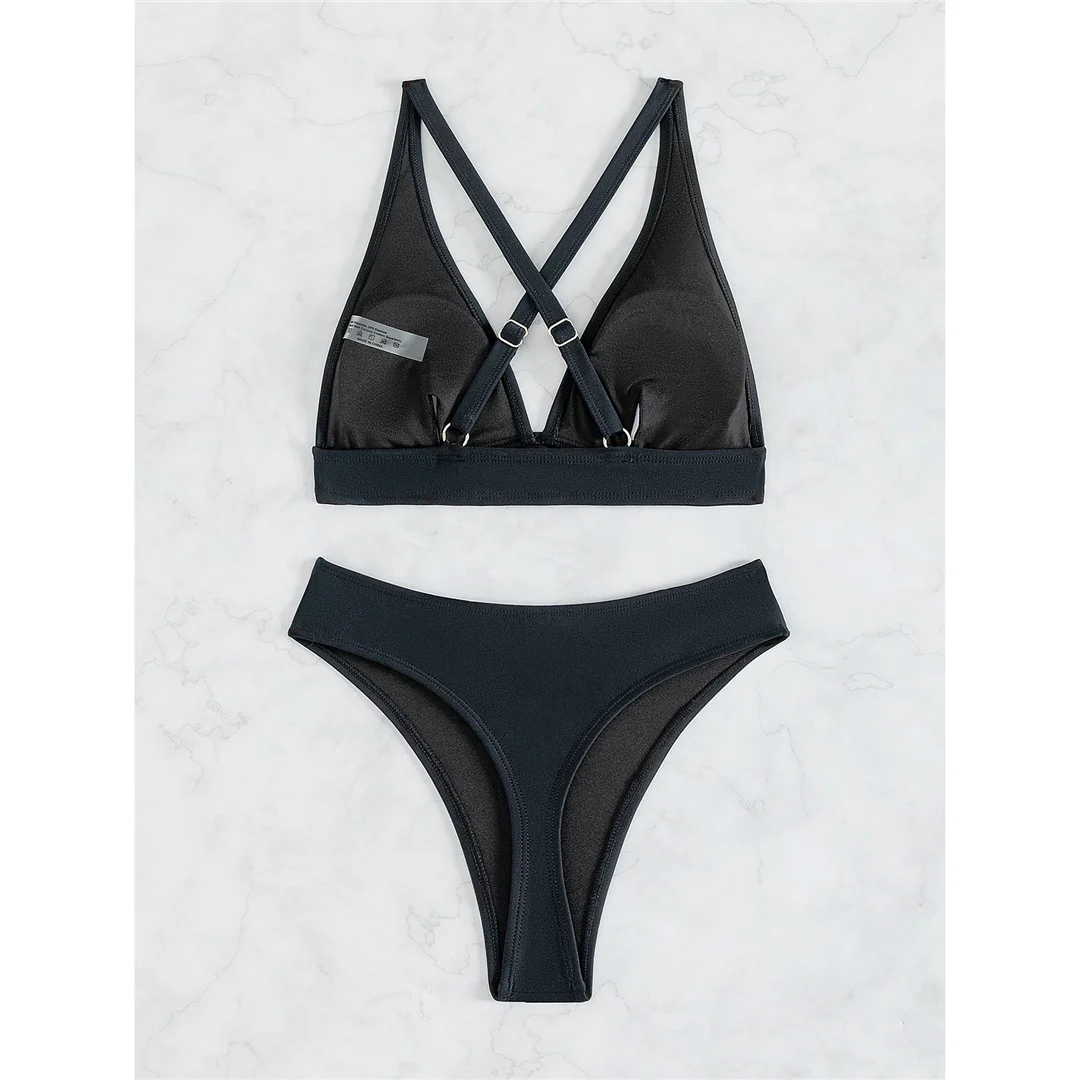 S - XL Cross-Back Mini Micro Thong Bikini Damen Badeanzug Zweiteiliger Bikini-Set Badebekleidung Badeanzug V5022 – Detail 7