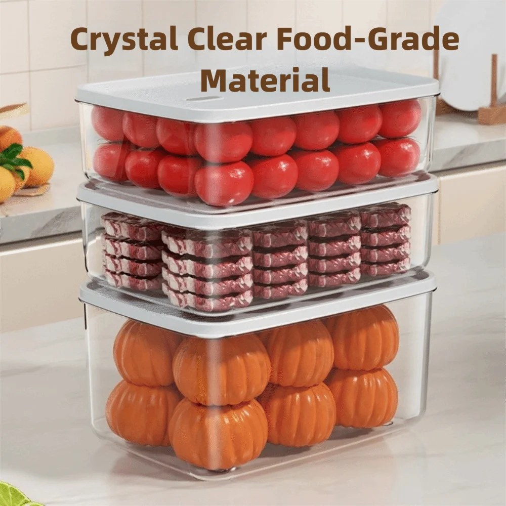 صناديق تخزين الثلاجة ذات التصميم المختوم، صناديق تخزين الطعام الخالية من مادة BPA، صناديق تخزين الوجبات الخفيفة على طراز كريمي