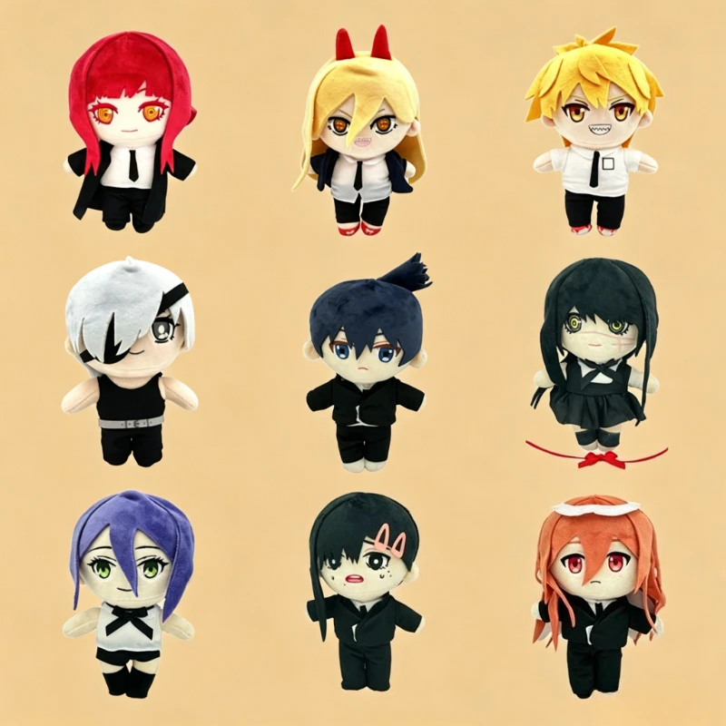 Cute Chainsaw Man Plush Makima Power Denji Aki Hayakawa Quanxi Soft Stuffed Dolls Anime Characters for Fans Kids Birthday Gift