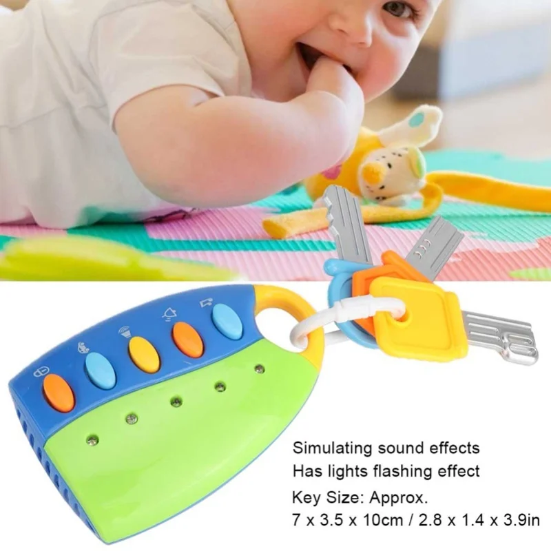 Simulazione Serratura a chiave per auto elettrica Giocattolo educativo precoce per bambini Bambino con musica blu