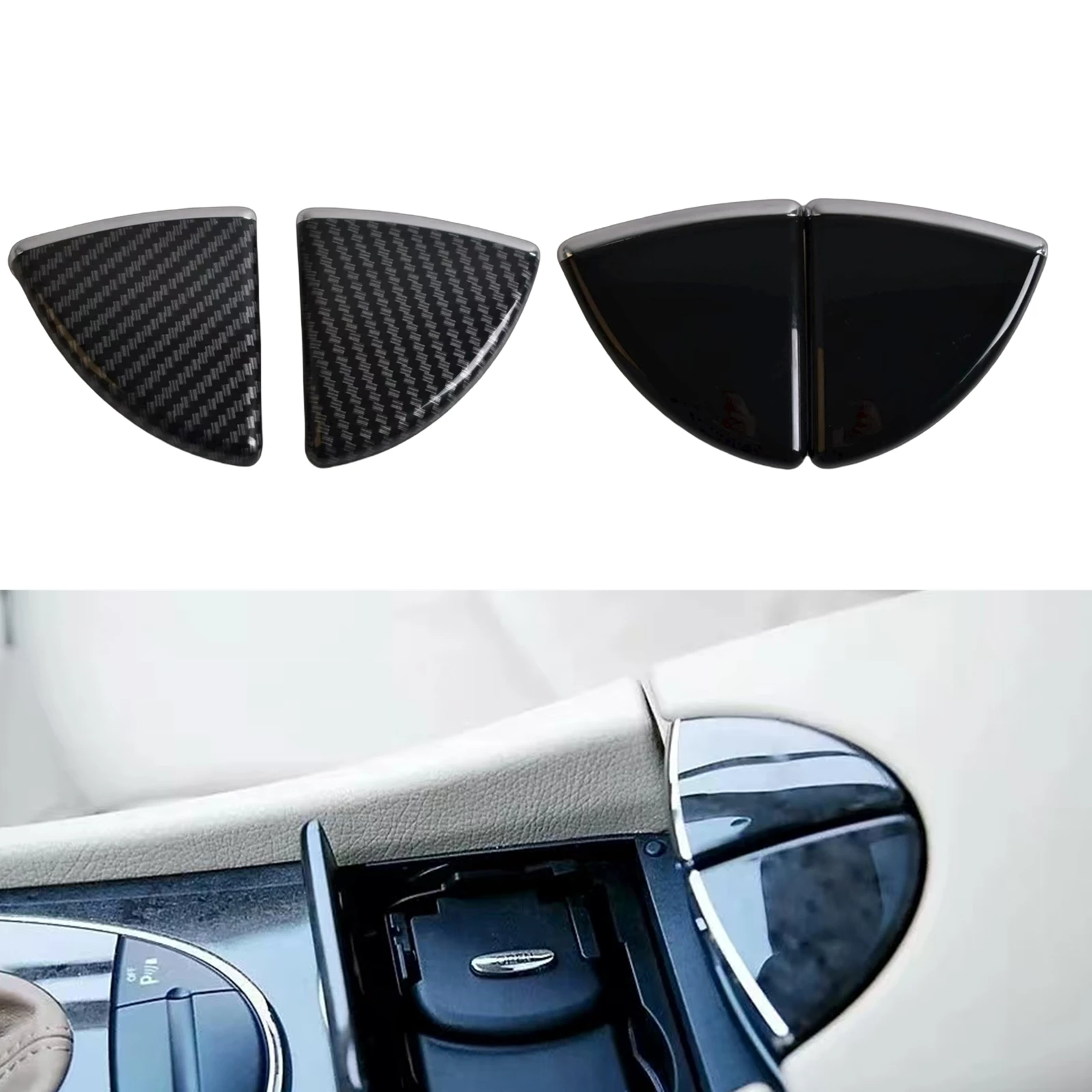 2PCS Car Inner Armrest Box Lock Latch Cover For Mercedes Benz E Class W211 2005-2008 Central Console Release Button Switch Trim