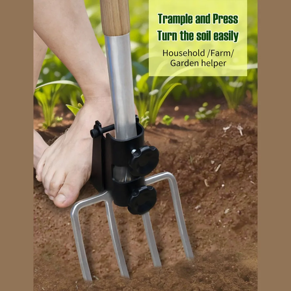 Lever Principle Design Digging Assistor Tool Clip and Pedal Attachment Ergonomic Handle Ground Turning Tool Soil Loosening Tool