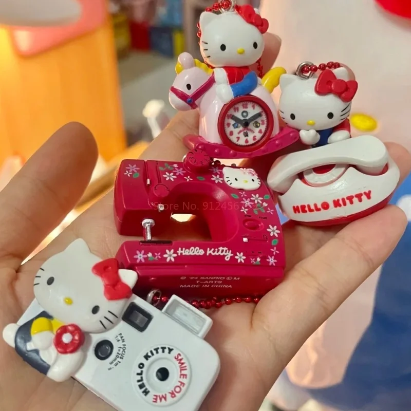 Echte Sanrio Hello Kitty Camera Wekker Nostalgische Hangers Blind Box 50e Verjaardag Ornament Cartoon Anime Speelgoed Cadeau