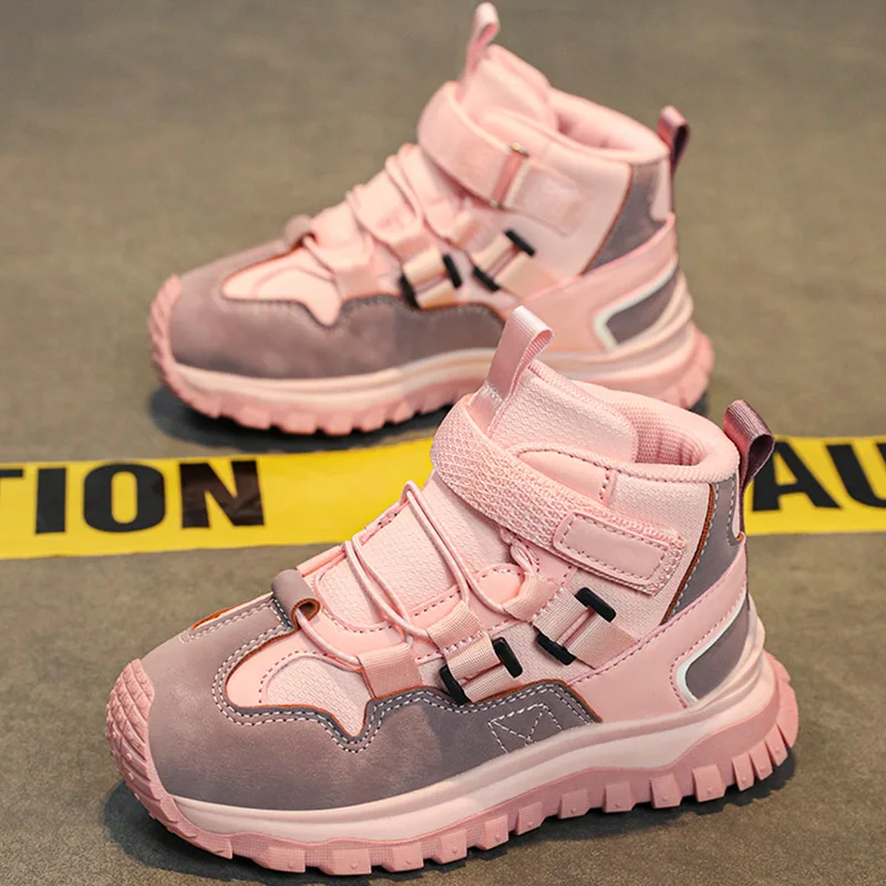 

Детская спортивная обувь, осенне-зимние высокие кроссовки для бега на плоской подошве, удобная повседневная теплая спортивная обувь для прогулок на открытом воздухе для детей