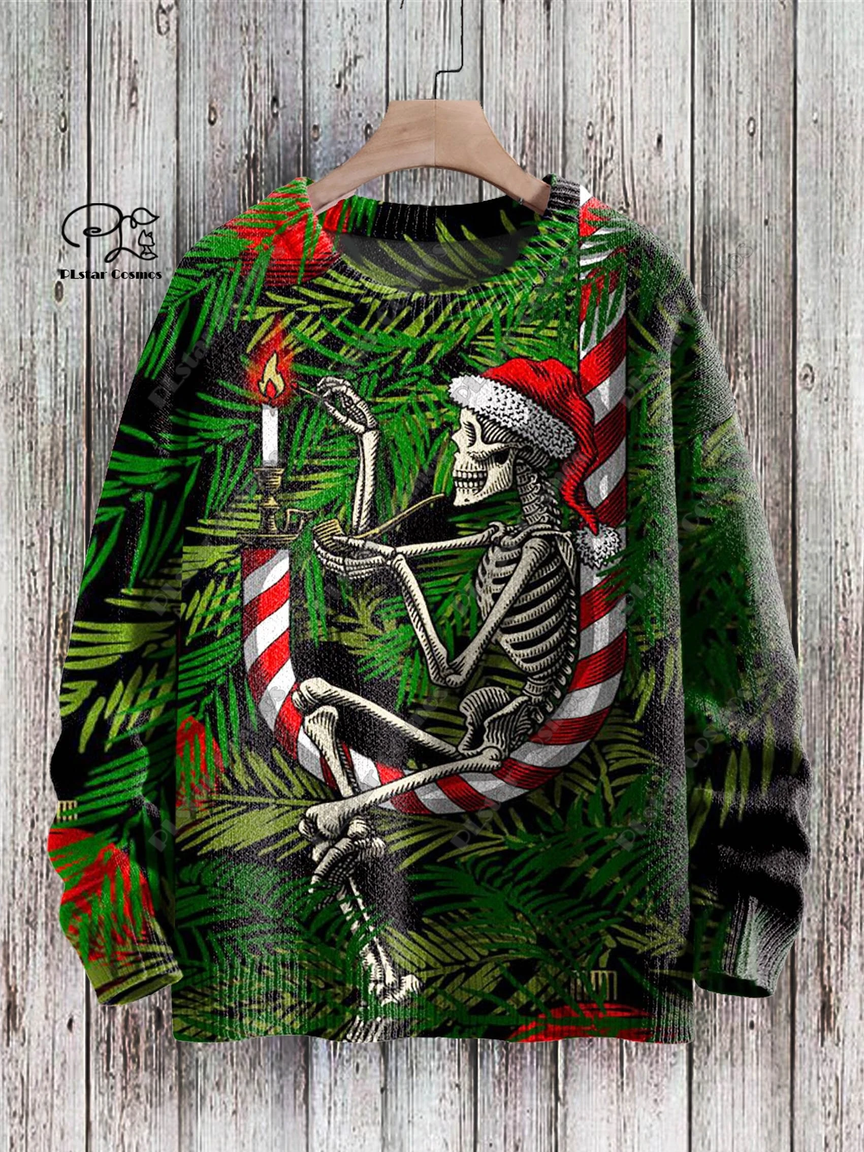 Nuovo scheletro divertente stampato in 3D gatto nero zucca pipistrello Gesù stampa artistica autentico brutto maglione invernale casual unisex