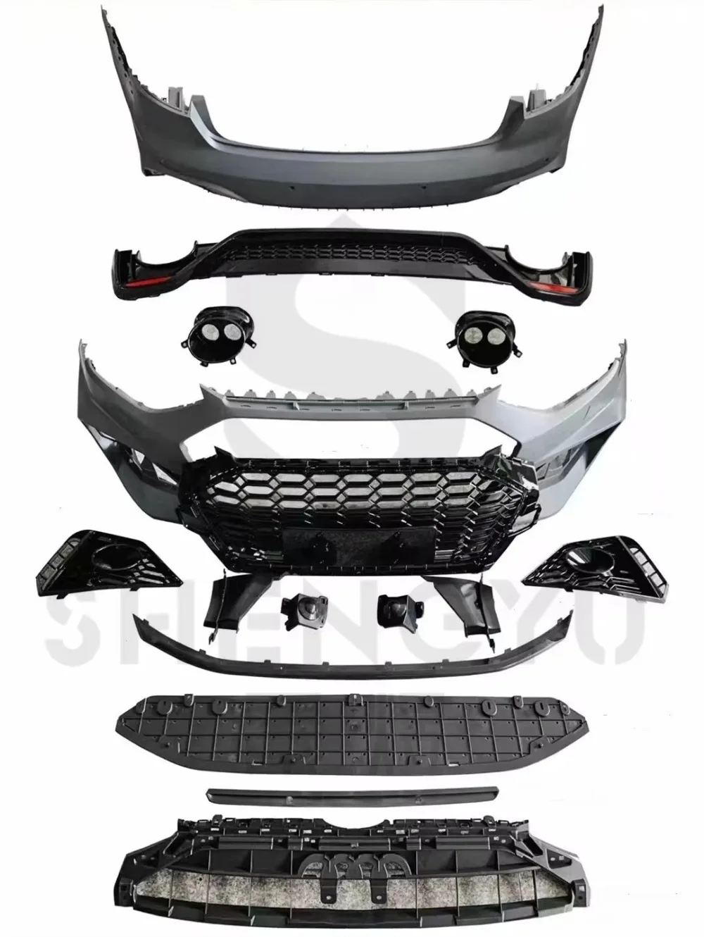 Auto Body Kit for Audis A4 2021Upgrade to RS4 Model with Front Bumper Assembly Rear Lip Exhaust Pipes