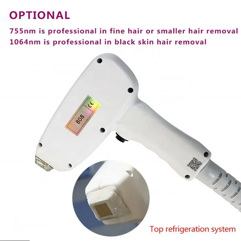 Depilador indolor profissional do laser para mulheres, máquina da remoção do cabelo do laser do diodo de 3 vias, 755 1064 808nm