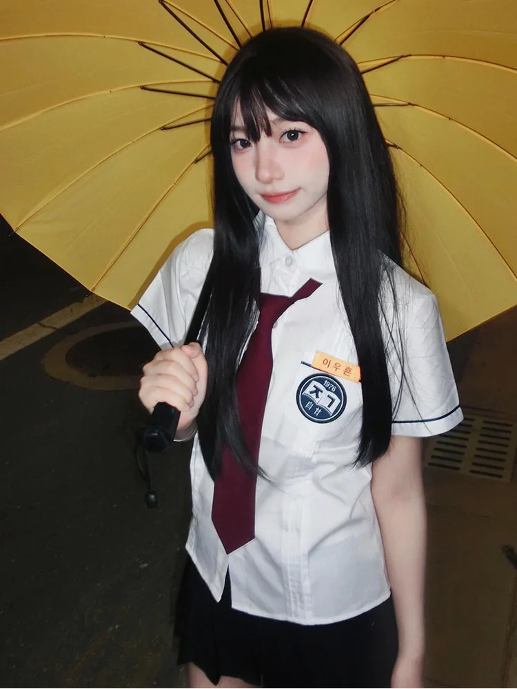 

Korean Sle High Waist Polyester Pleated Skirt Set Women's ort A-Line Skirt orm School orm Baing Design