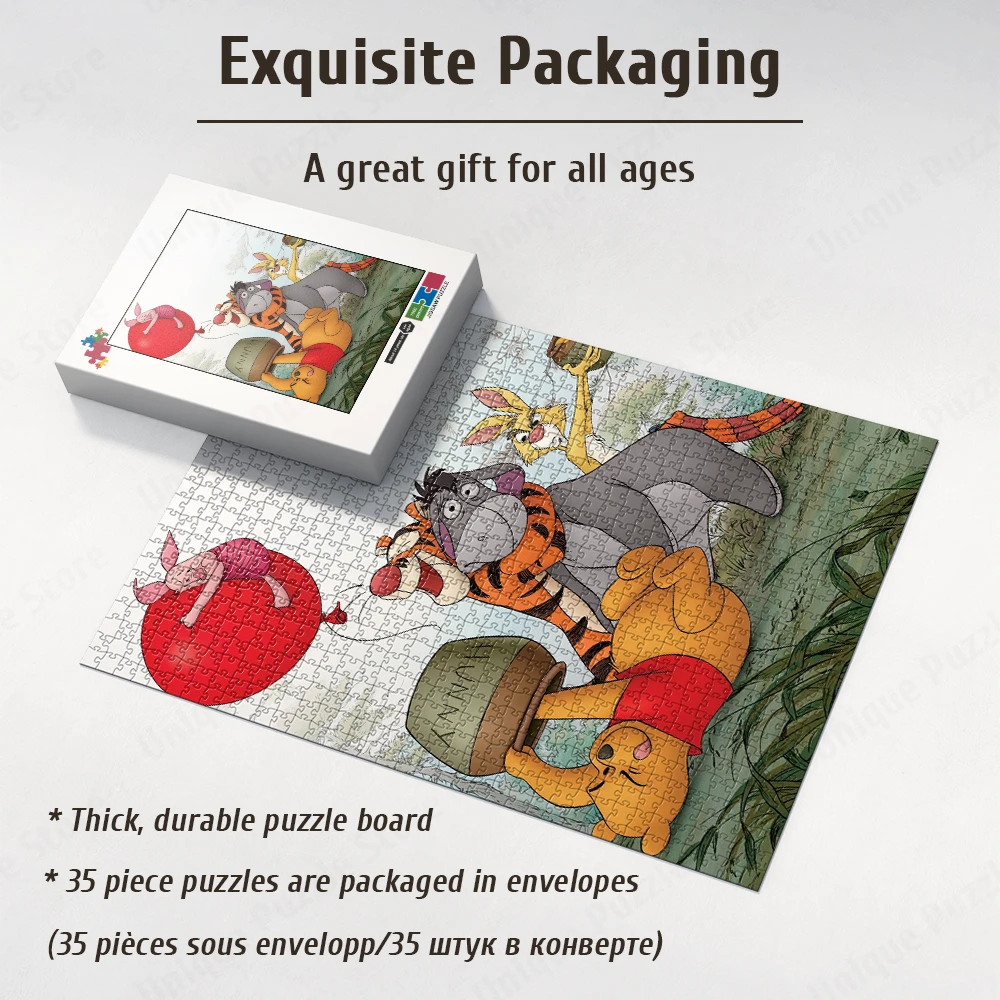 Winnie The Pooh Honey Jigsaw Puzzle Pooh Piglet Tigger Eeyore Board Games Walt Disney Classics Educational Toys Jigsaw for Adult