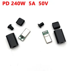 TYPE-C Male Plug PD 240W 5A 50V Fast Charging 16P Connector USB With PCB welding Data line interface DIY data cable accessories