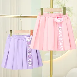 New Girls pleated skirt2024 Autumn and Winter  stylish and versatile short skirt children's skirt cartoon children's clothing