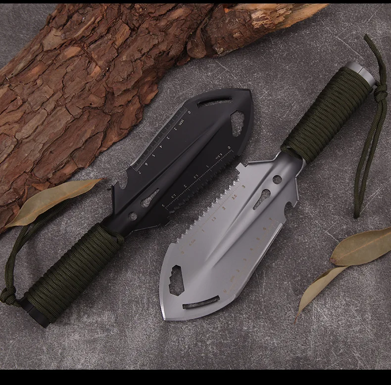 1 stücke Tragbare Edelstahl Outdoor Camping Wandern Schaufel Multifunktionale Armee Schaufel Military Survival Spaten Garten Hand Werkzeug – Detail 9