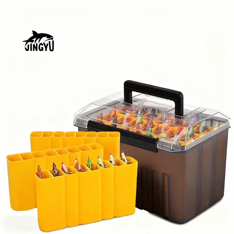 

Large Capacity Portable Squid Jig Box Detachable Lure Storage Box Handheld Fishing Tackle Organizer for Saltwater Fishing
