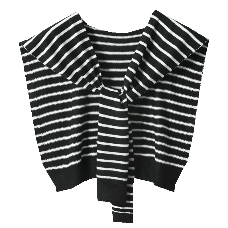 Scialle sottile da donna in maglia tripa, ideale per stanze con aria condizionata, colletto falso annodato multifunzionale, perfetto con camicie e gilet