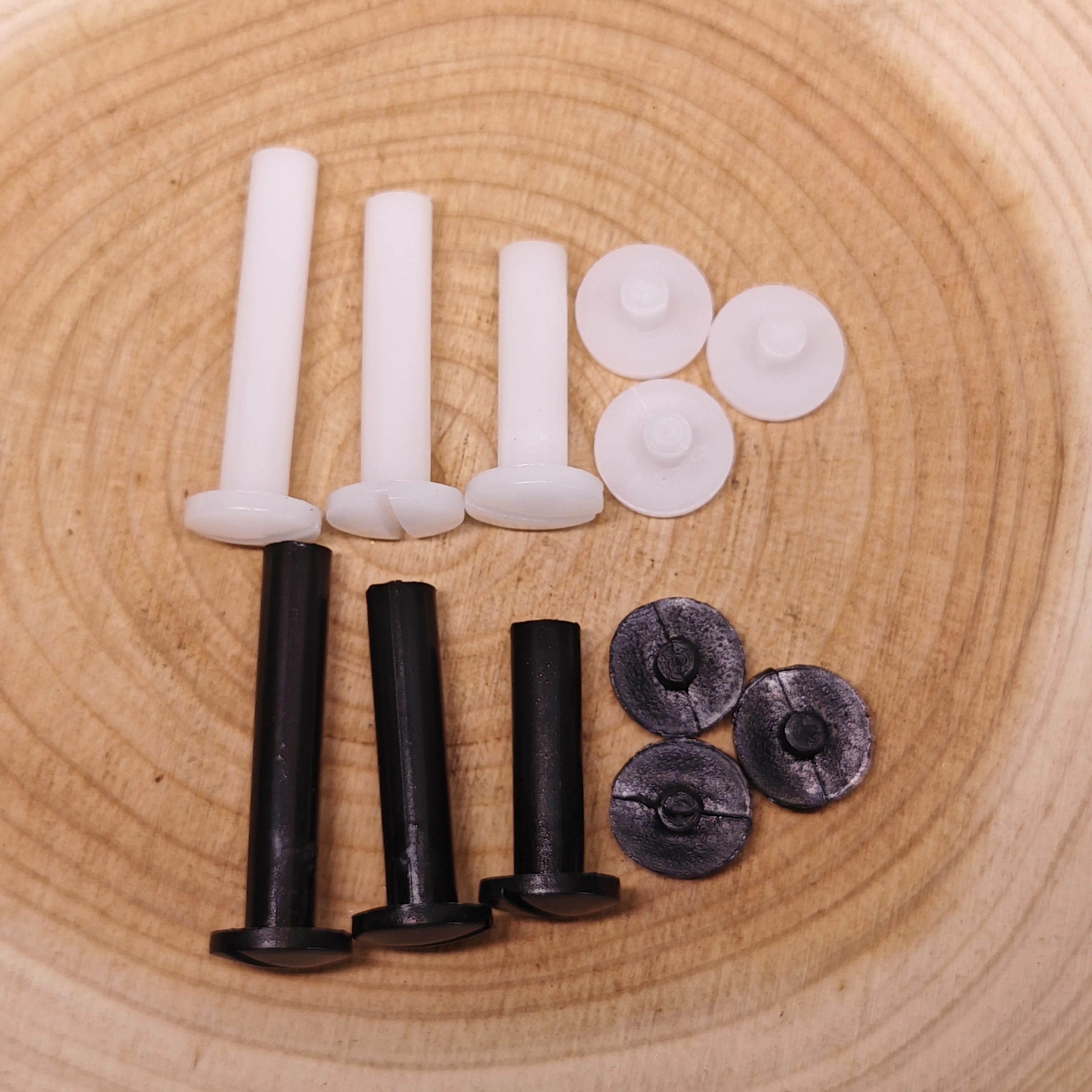 20pcs M5 X 6-30mm White/Black Nylon Sex Bolts Chicago Screw Book Binding Post Screws for Binding And Assembly
