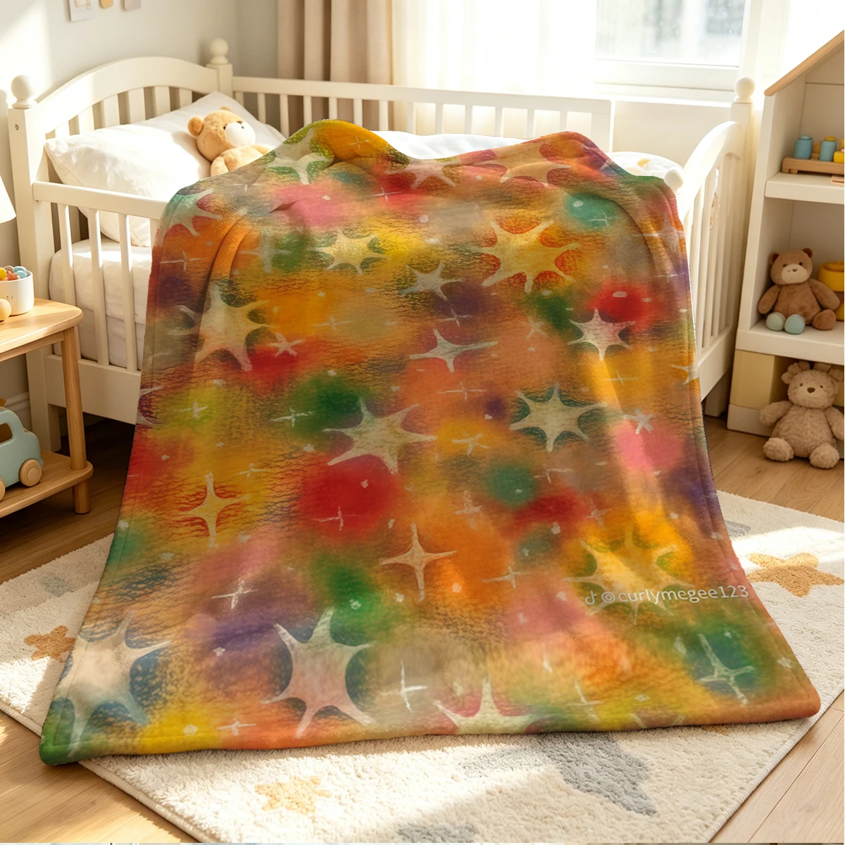 Vintage Stars Flannel Blanket Warm Soft Halloween Christmas Couch Warm Cozy Decorative Decor Gift for All Season