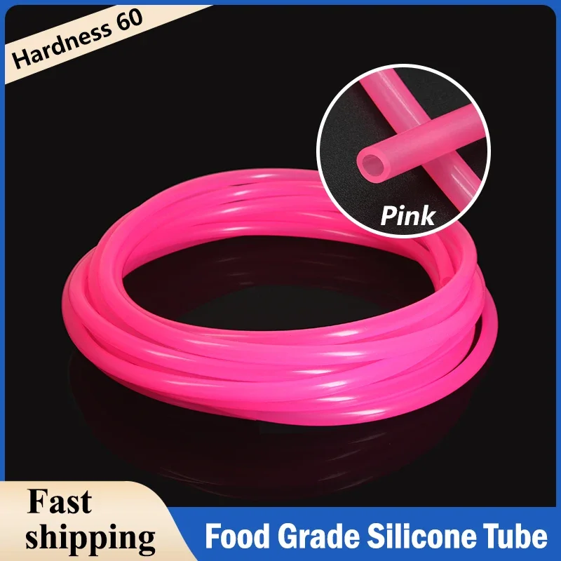 1/2/5/10m Pink Food Grade Soft Silicone Rubber Hose Diameter 2mm 3mm 4mm 5mm 6mm 8mm Flexible Nontoxic Tasteless Silicone Tubing