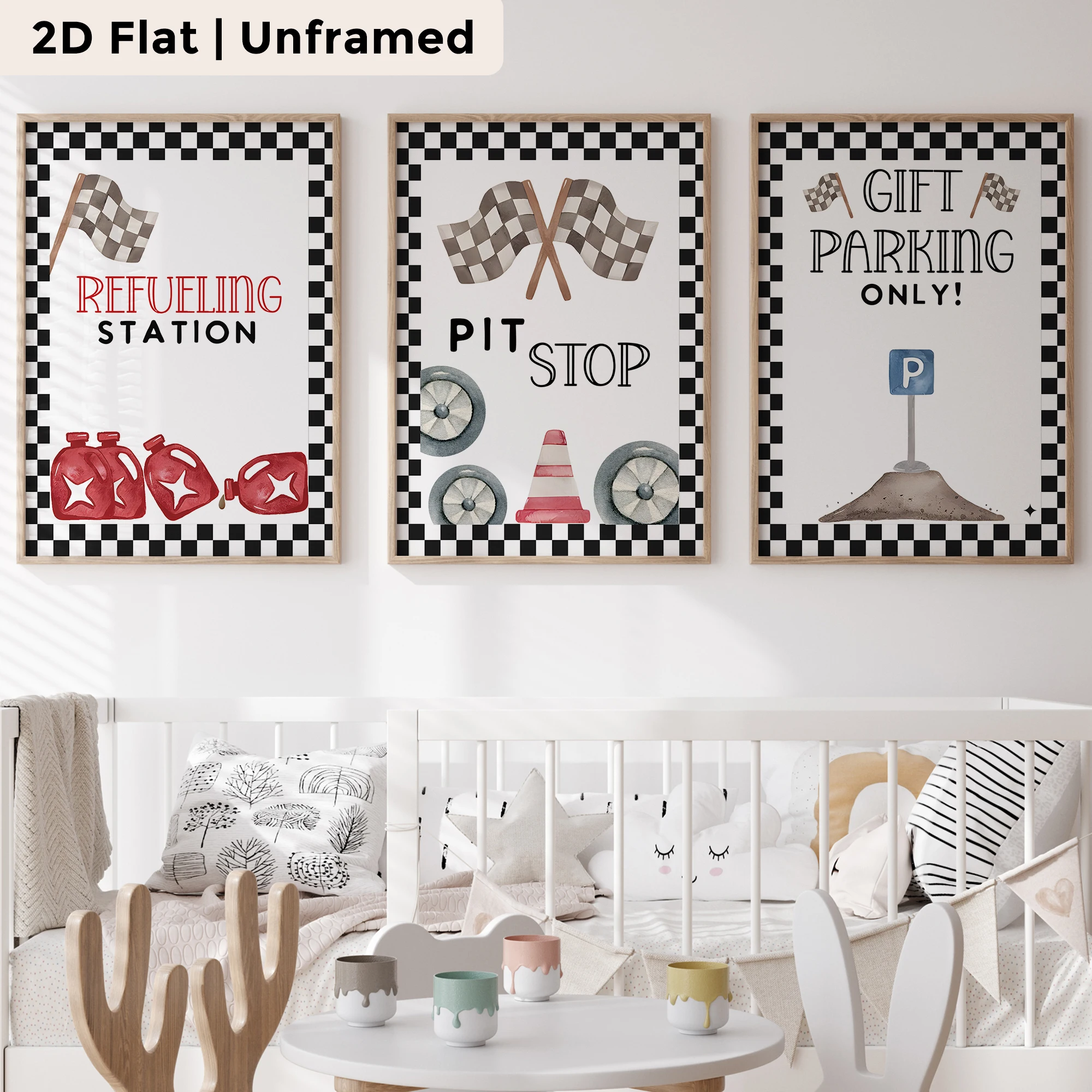 3pcs Modern,Cartoon Gas Station Wall Art Print Canvas Painting Poster Picture For Living Room,Bedroom,Kids Room Home Decor