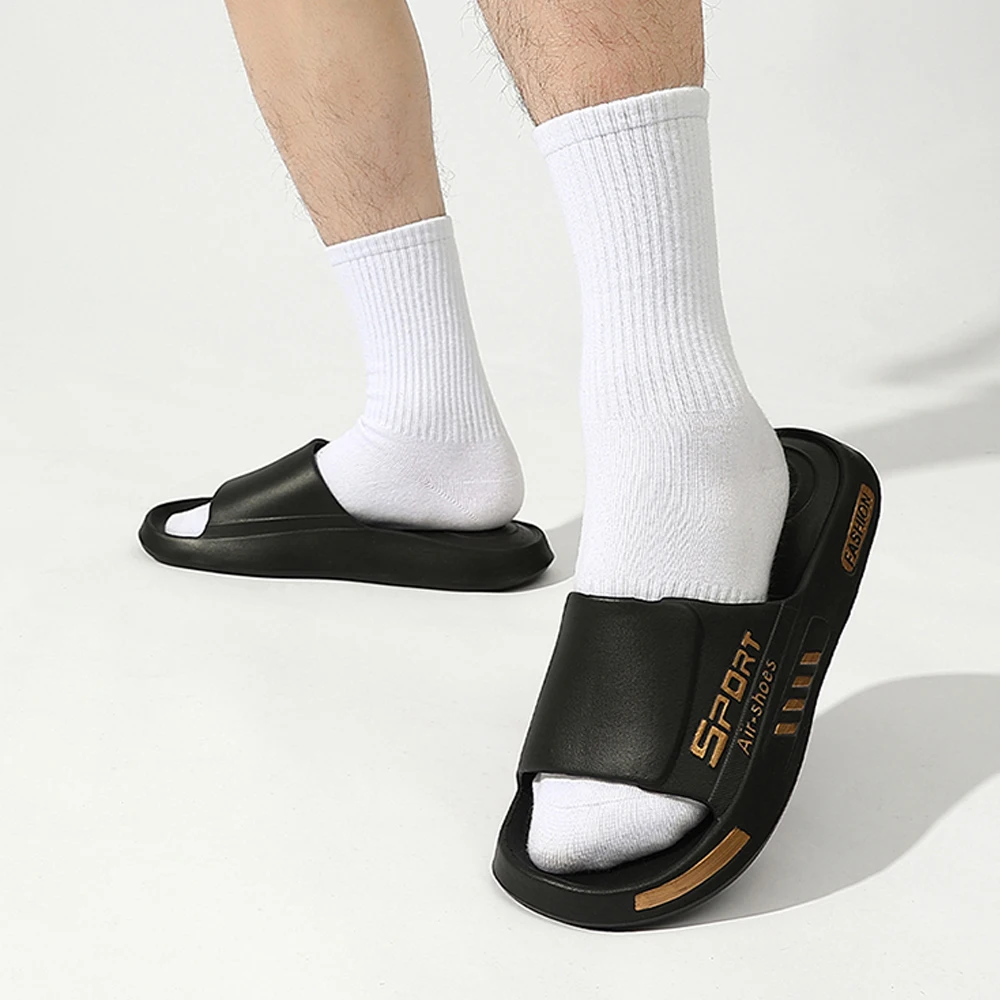 BASATU Mode Herren Hausschuhe PVC Weiche Sohle Rutschfeste Rutschen Casual Outdoor Strand Flip Flops Home Badezimmer Sandale Paare Slipper