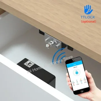 Akıllı Ahşap Kapı Kilidi Anahtarsız Görünmez Elektronik Kilit IC Kart TTlock Uygulaması Kilidini Dolap Soyunma Mobilya Çekmece Akıllı Kilitler