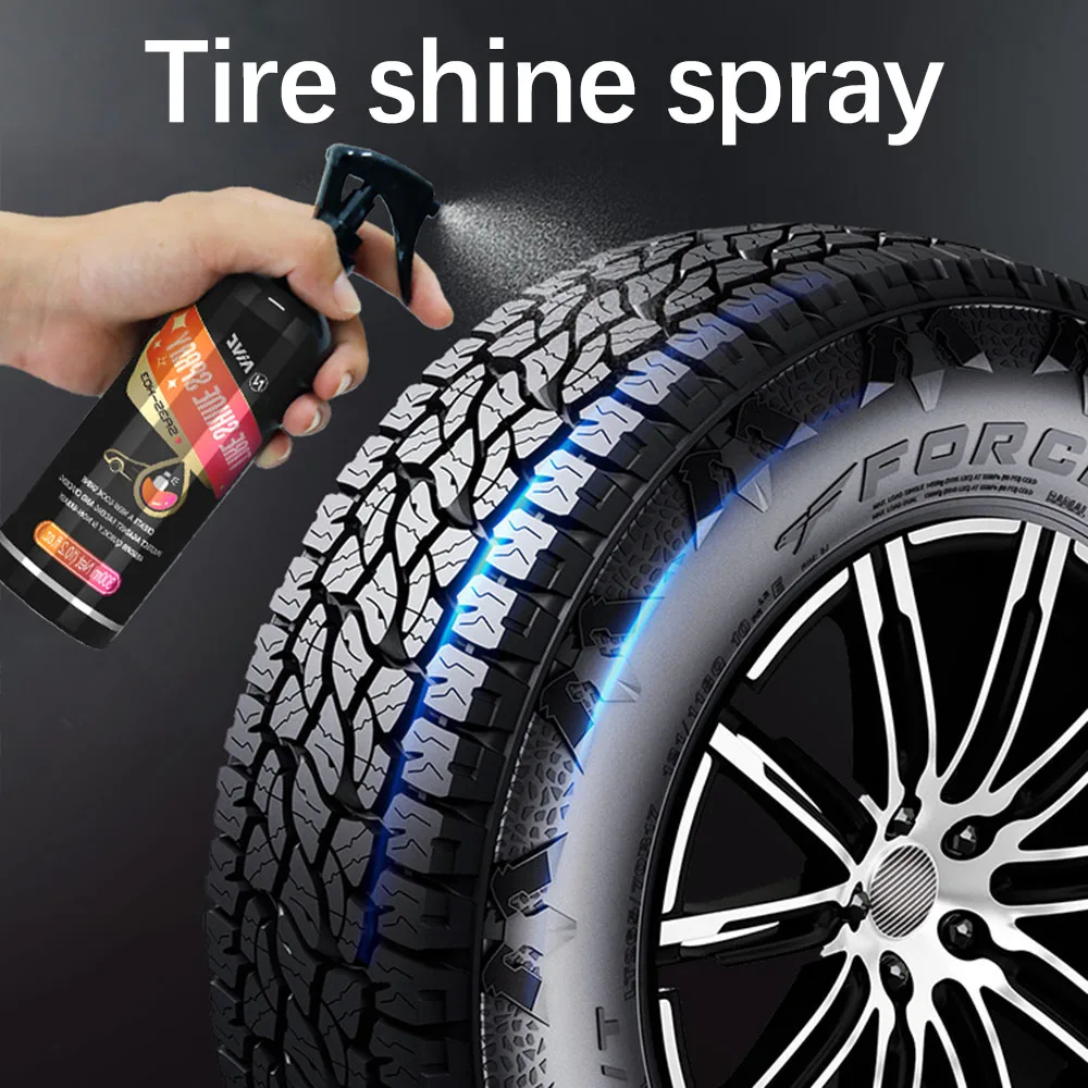 Car Tire Shine Coating Aivc Long Lasting Tyre High Gloss Plastic Rubber Wheel Restorer Agent Spray Tyre Polishing Car Detailing