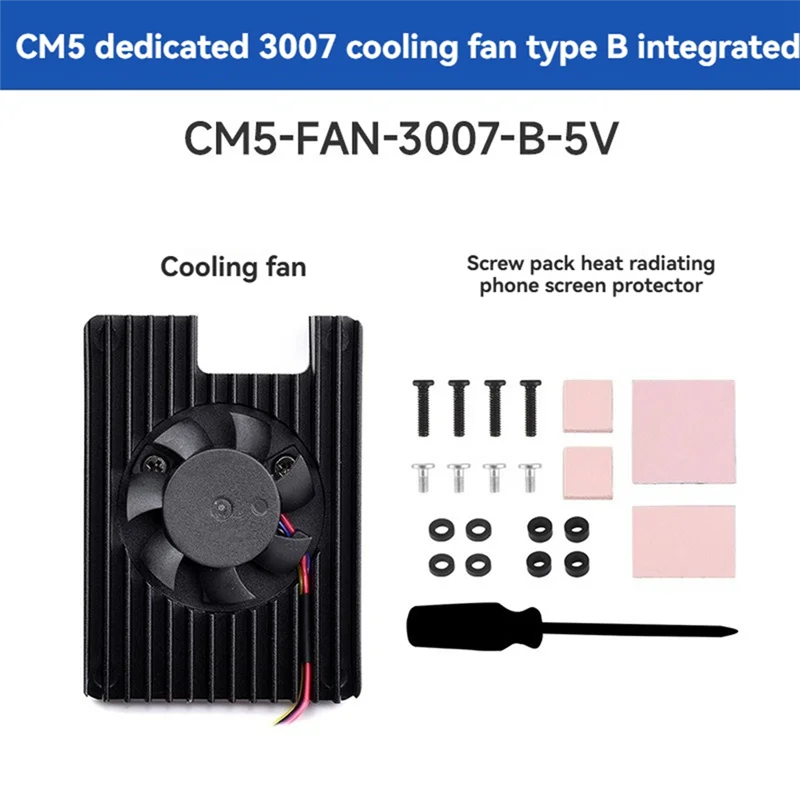 3007 Cooling Fan For Raspberry Pi Compute Module 5 5V 8000RPM PWM Radiator Aluminum Alloy Heat Sink For CM5