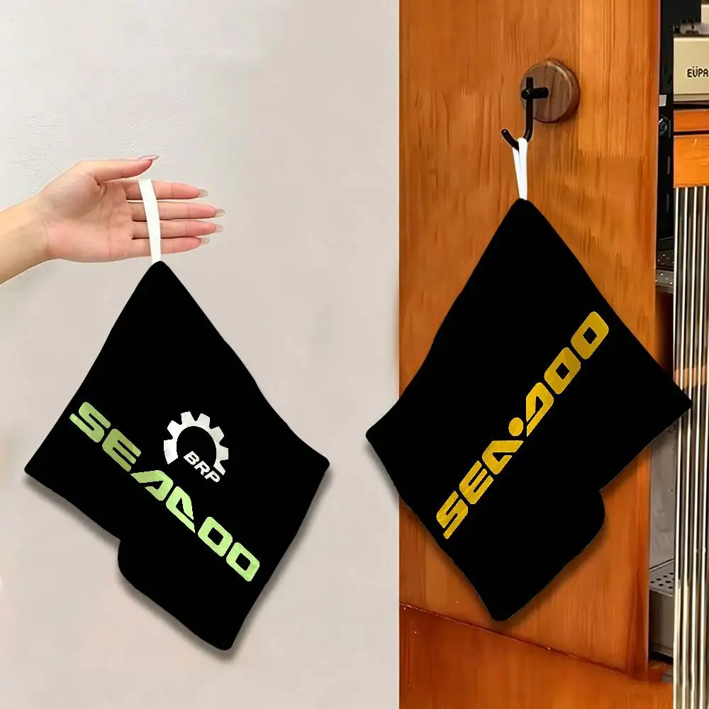 S-Sea D-Doo Seadoo Hanging Style Hand Wiping Towel, Polyester Cotton, Anti-fade for Indoor Kitchen Living Room