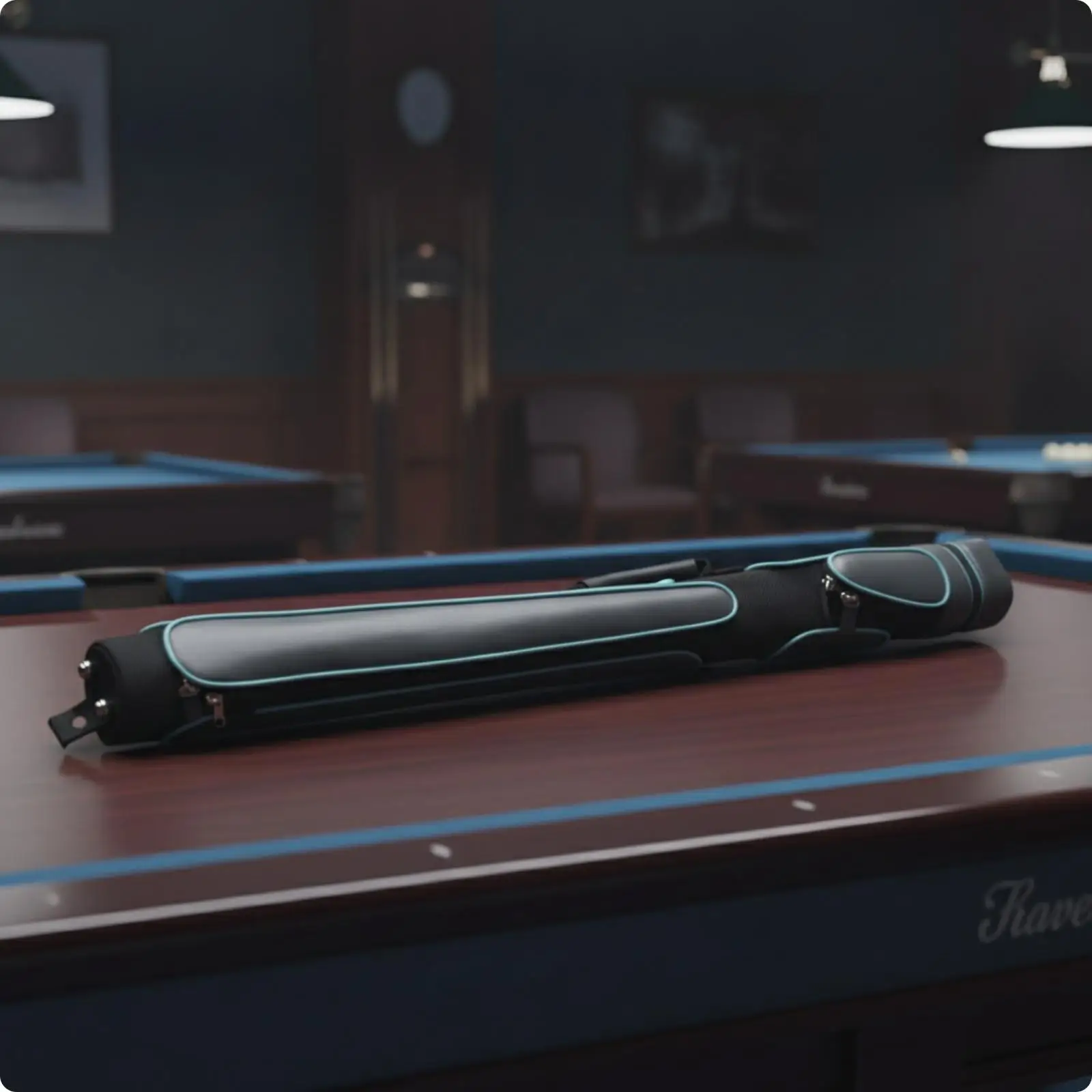 Cylinder Billiard Cue Case for Men Double Pocket Pool Stick Bag Water Resistant Handle for Golf Bag Double Layer