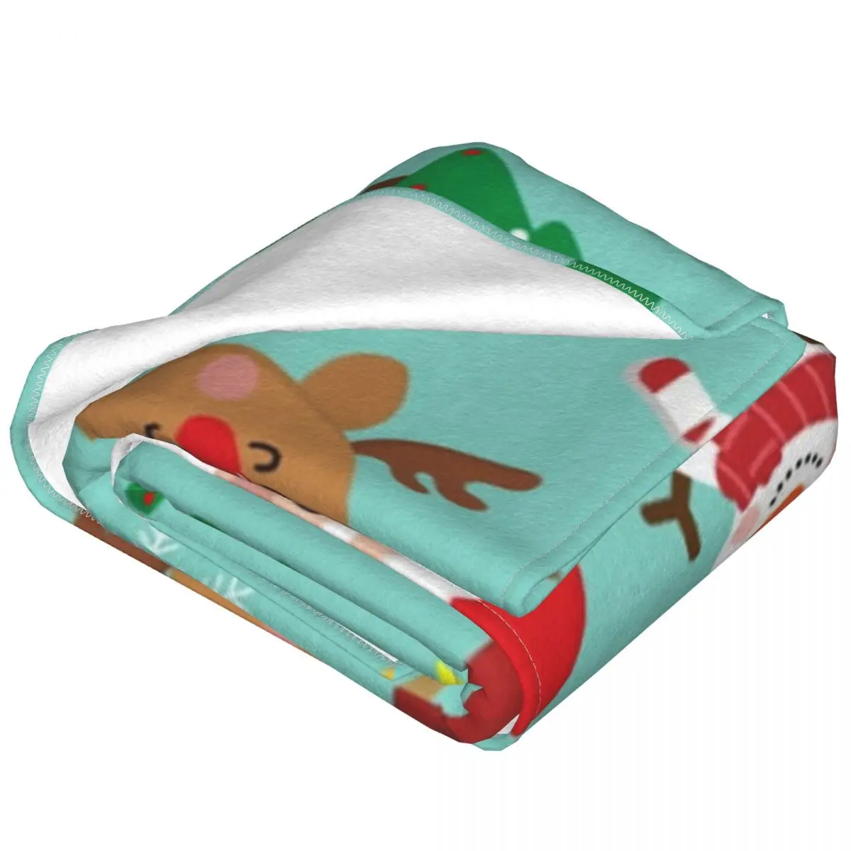 Warm Soft Blankets Travel Office Christmas Santa And Reindeer Throw Blanket Green Tree Flannel Bedspread Bedroom Sofa Bed Cover