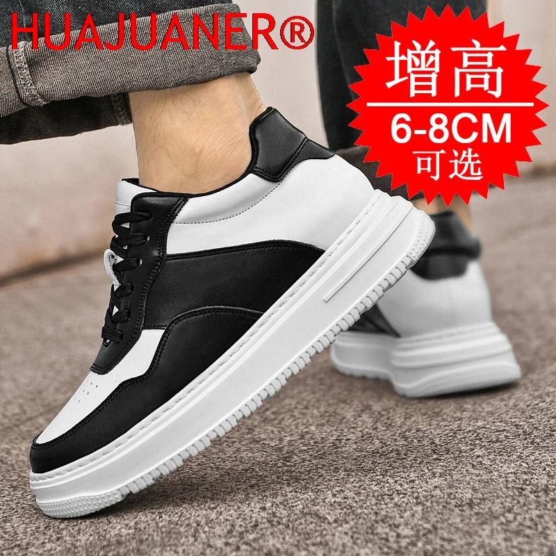 Men Elevator Height Increase Shoes Sneakers Shoes for Men 6cm Sports Casual Invisible Inner Heightening 8cm White Shoes